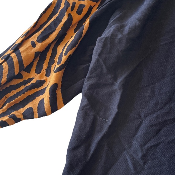 Farm Rio Tiger Button Up Shirt Black Long Sleeve Dress Shirt Size Small - Picture 9 of 11